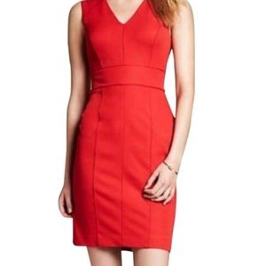 Banana Republic Red Piped Sheath Work Dress
